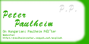 peter paulheim business card